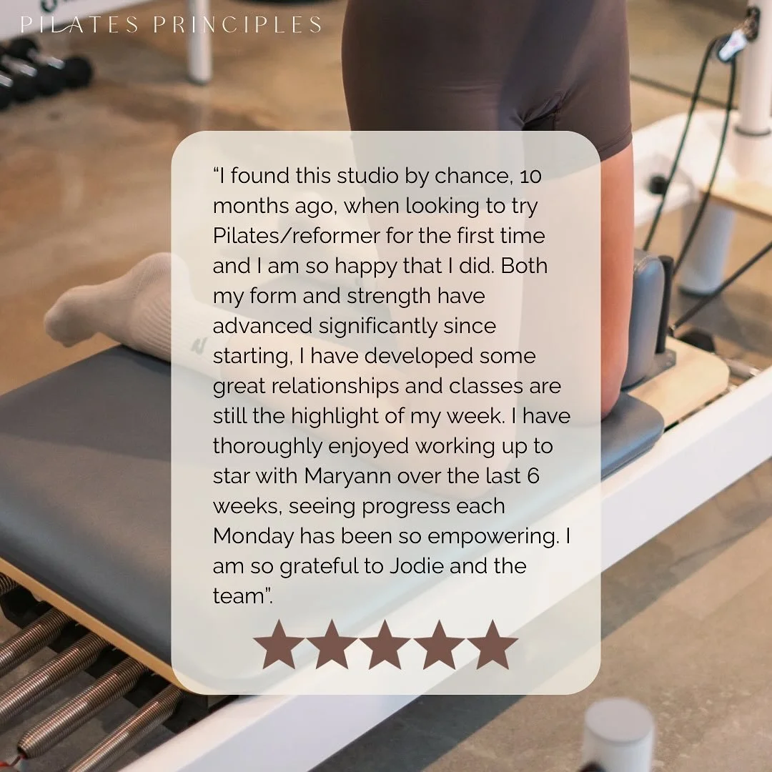 What makes Pilates Principles so special isn’t just the movement, it’s the people who show up, time and time again. Our community is at the heart of everything we do, and these lovely words from our lovely members, have our studio walls b