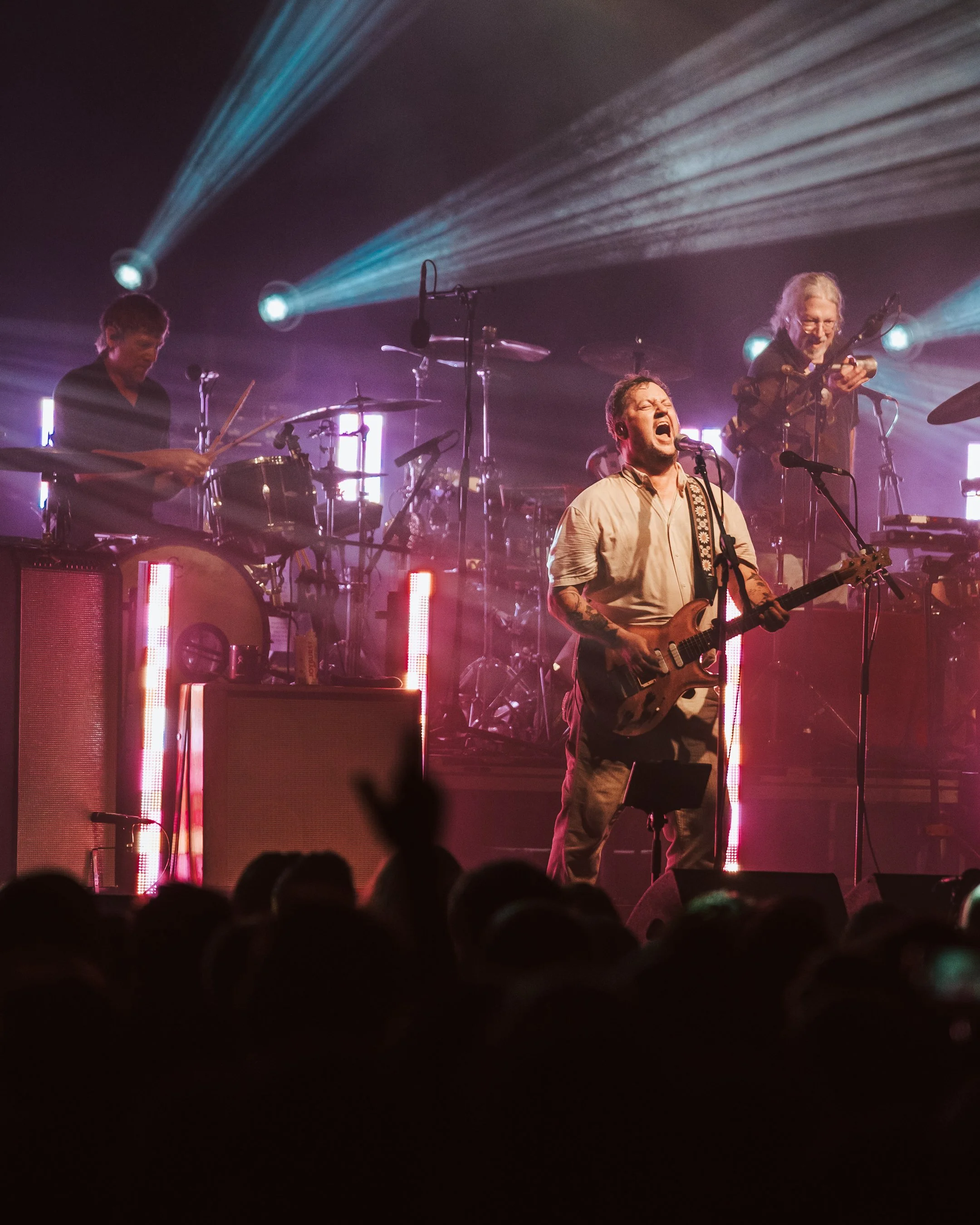Isaac Brock of Modest Mouse performing on stage at 713 Music Hall in Houston Texas.