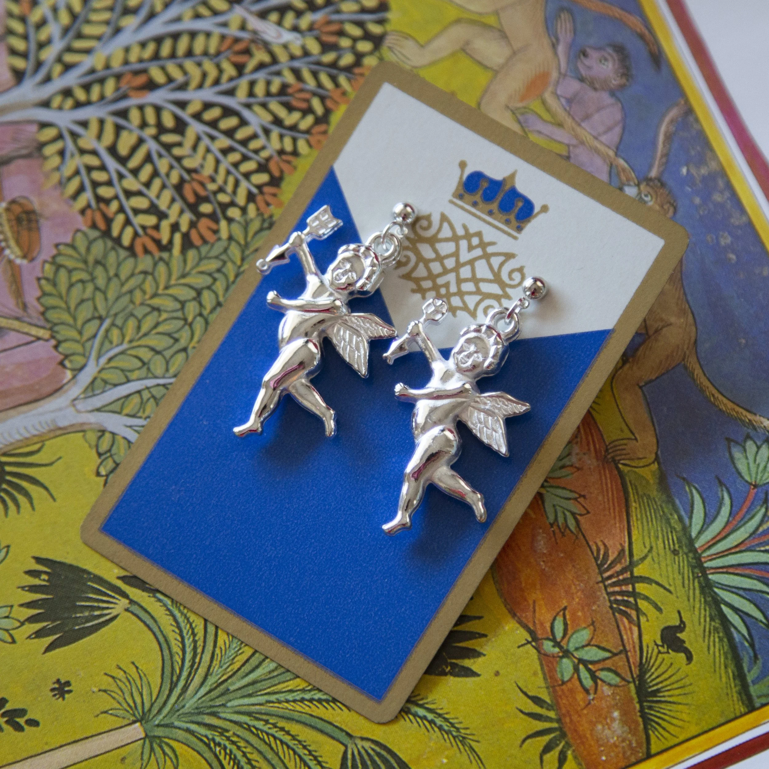 Silver Cherub Drop Earrings 2.jpg