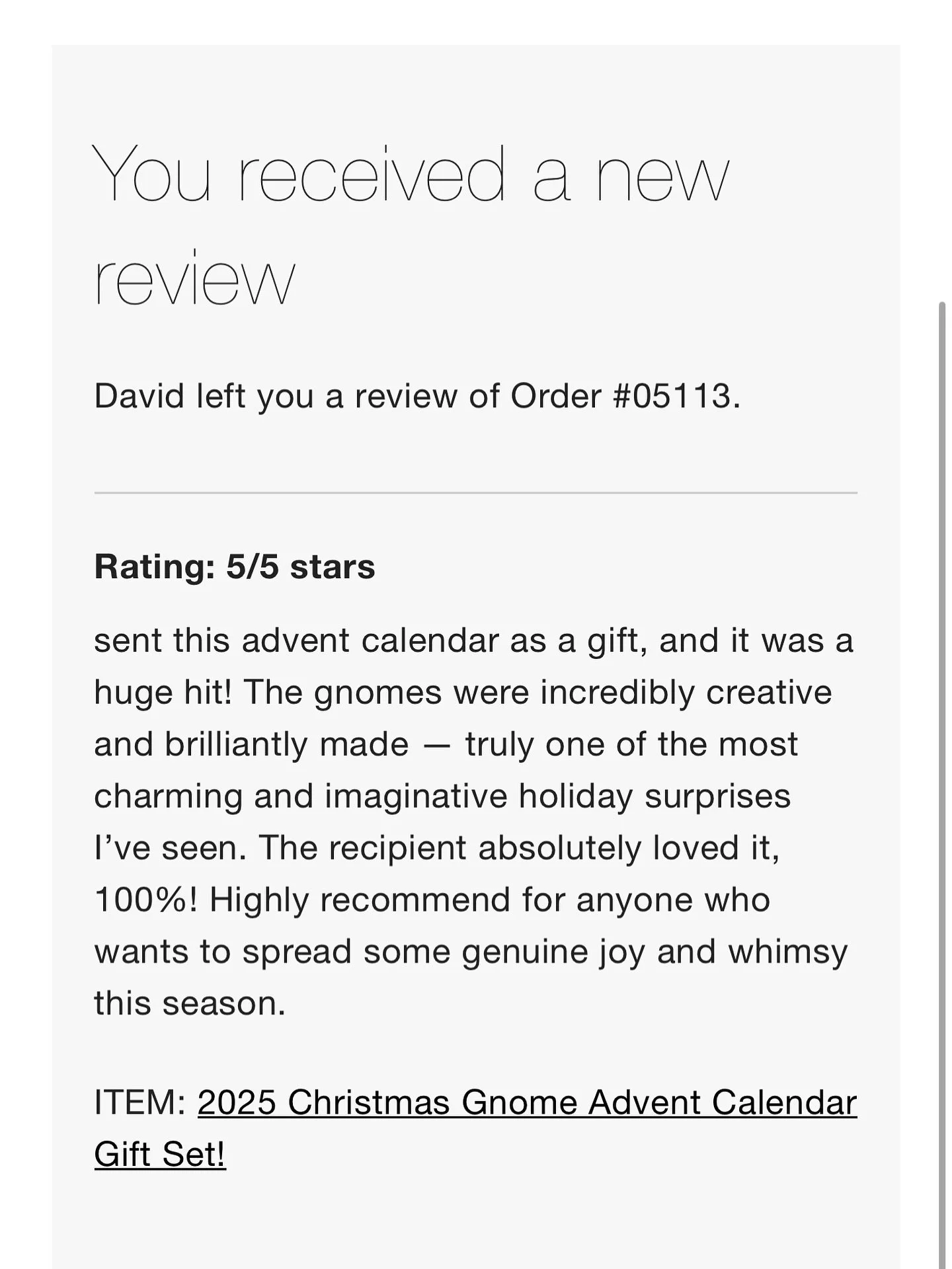 Thank you 🙏🏻 #gift #giftideas #customerreviews #adventcalendar #christmasgift