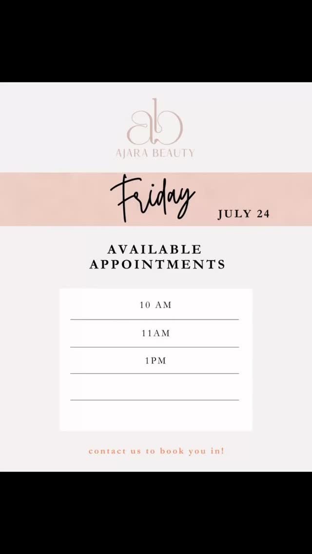 ✨ THURSDAY GLOW UP ✨
We’ve got openings this Thursday, July 25 just for YOU! 💉💖
Snag your self-care spot at:
🕙 10AM | 🕚 11AM | 🕐 1PM | 🕑
Don’t wait—these time slots go FAST!
📲 DM or text us to book your beauty boost!
•
