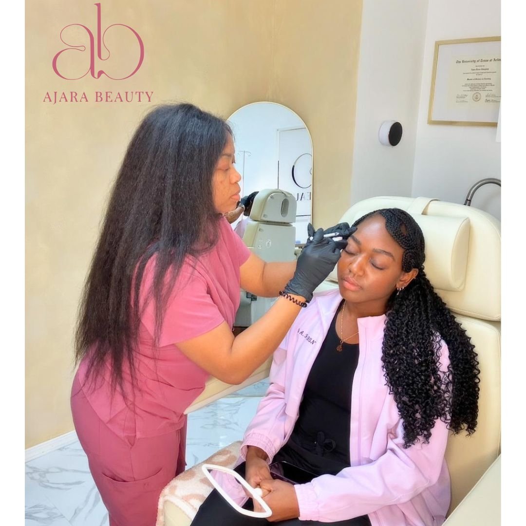 Cosmetic procedure being performed in beauty clinic