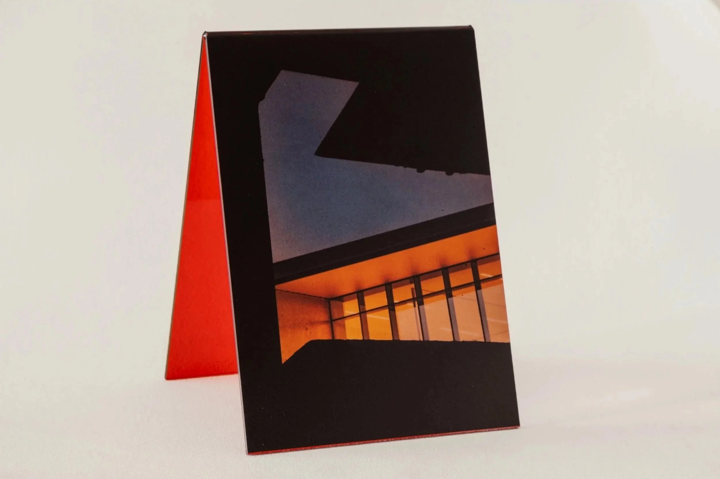 Token #3, uv print on red tint acrylic folded a-frame 15 x 21cm, 2024
