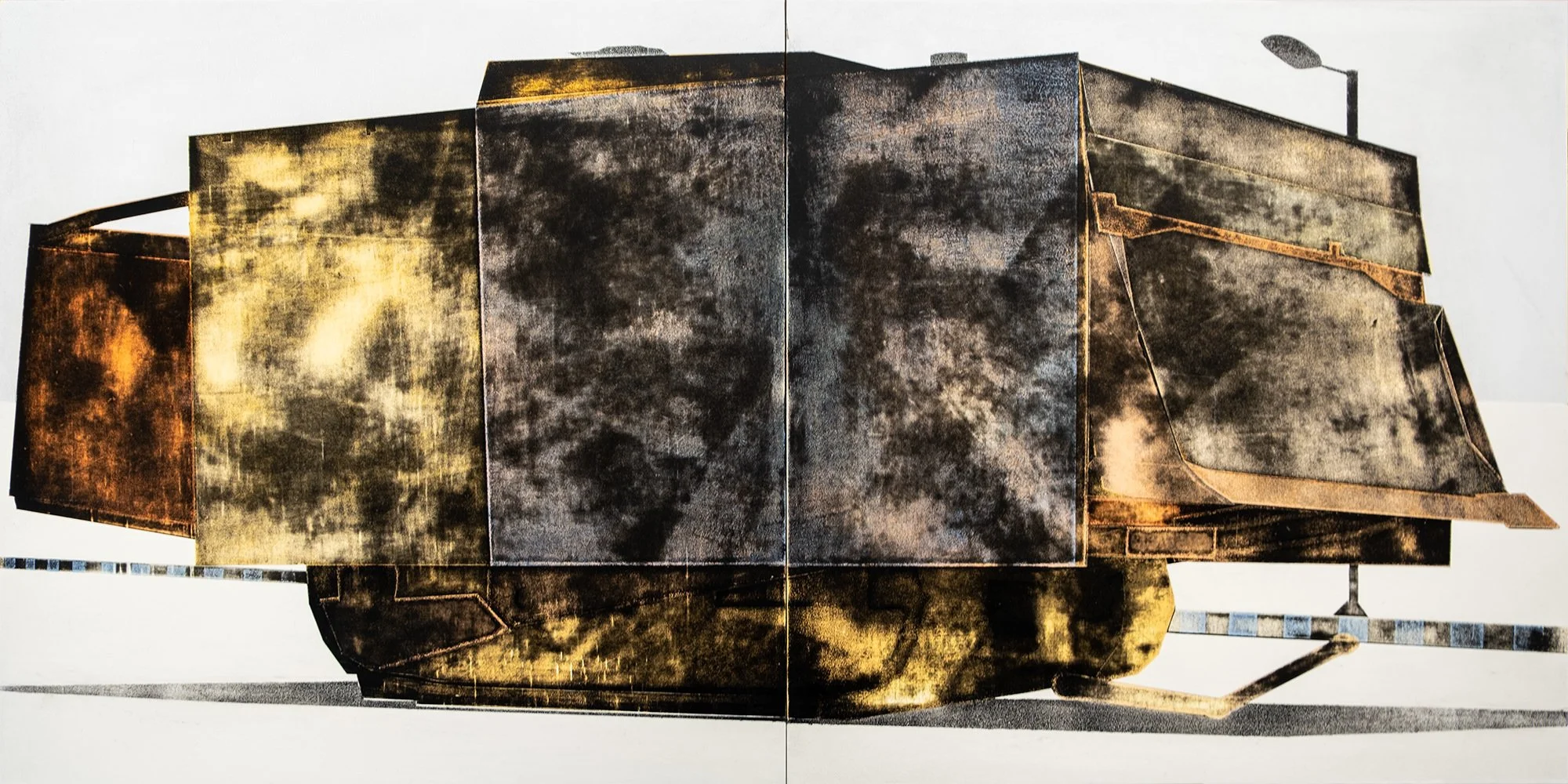 Deceived, 2020, Oil on gesso panel - 40 x 80 x 2cm
