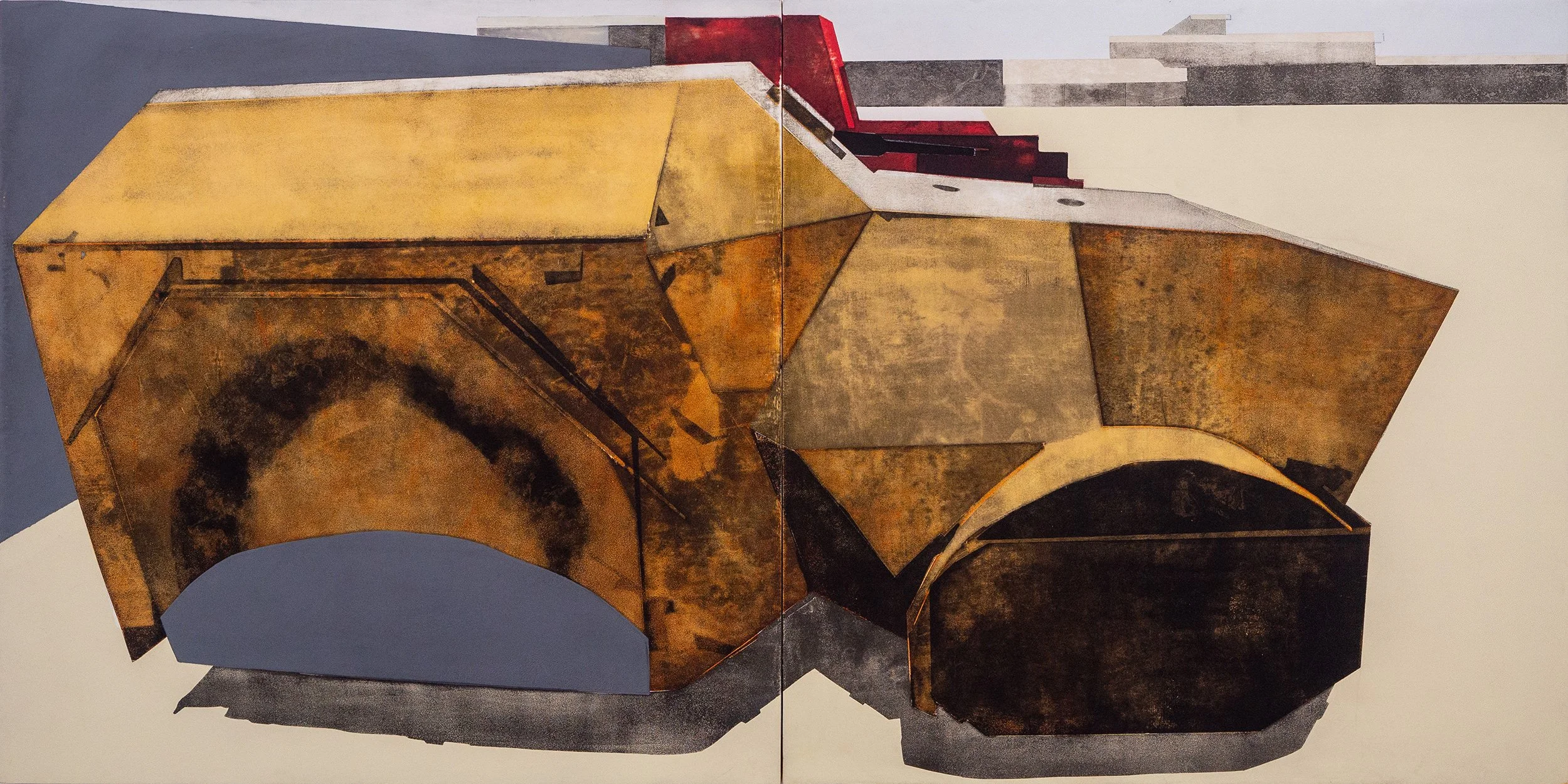 Chrysler (nice and new and smart), 2018, Oil on gesso panel - 60 x 120 x 2.2cm