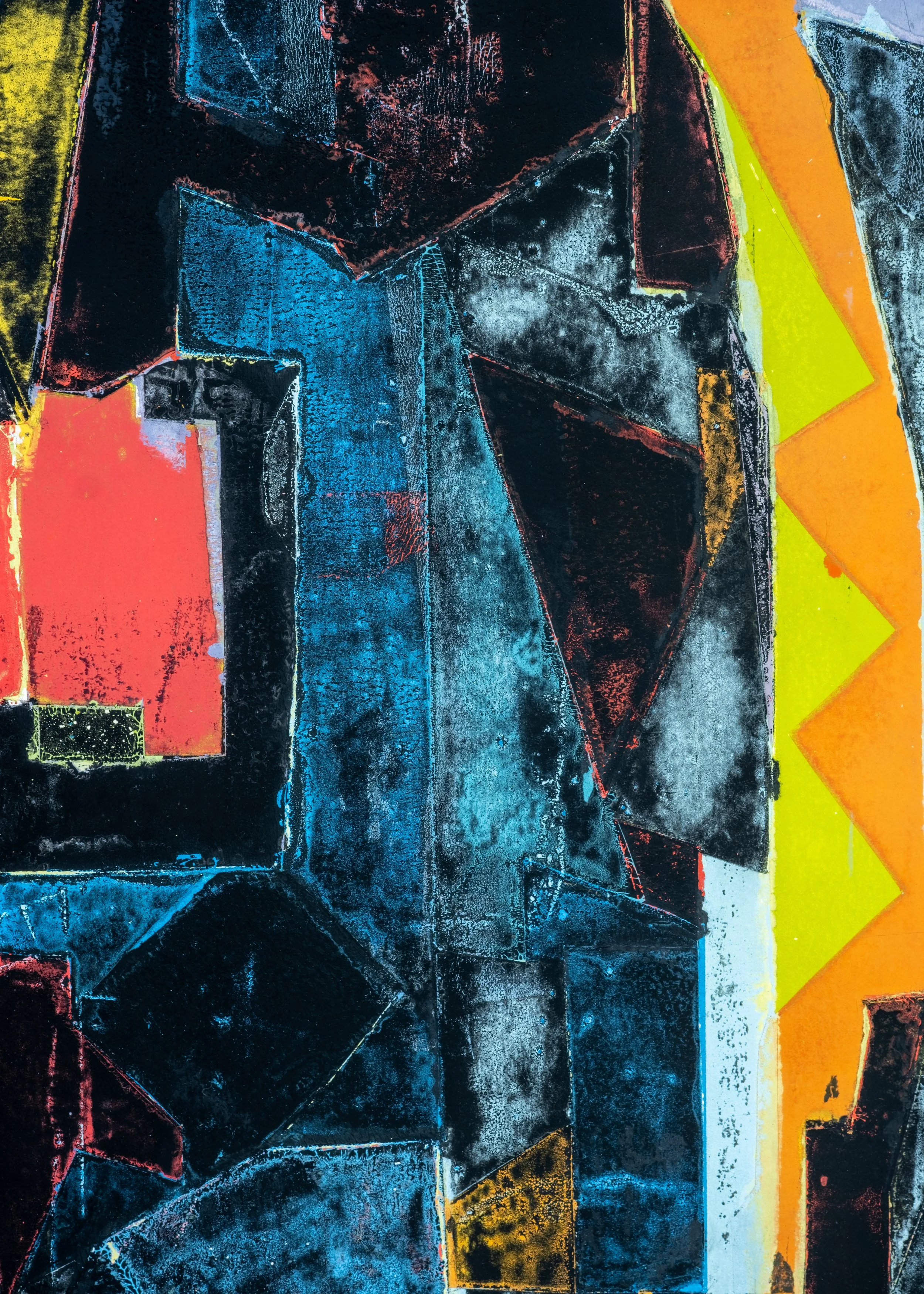 Stuart-Smith-Abstract-Oil-Painting-on-panel-Collage-Snakes No Ladders_Close Up_Detail_Red_Shapes.jpg