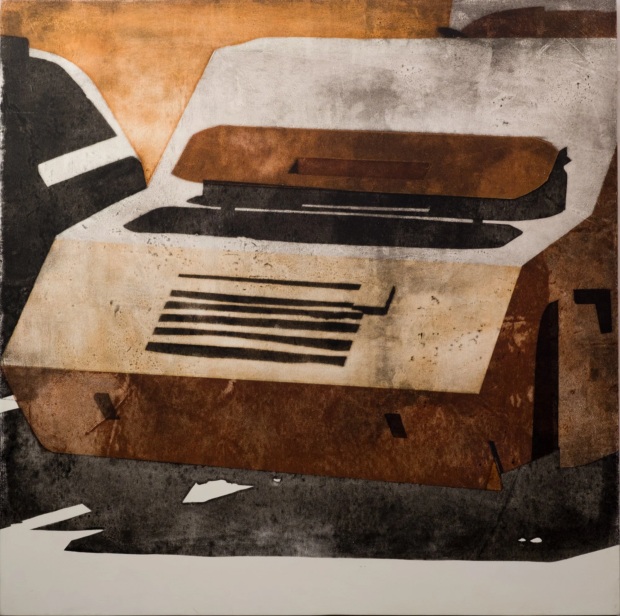 Jeep (mission accomplished), 2018, Oil on panel - 60 x 60 x 2.2cm