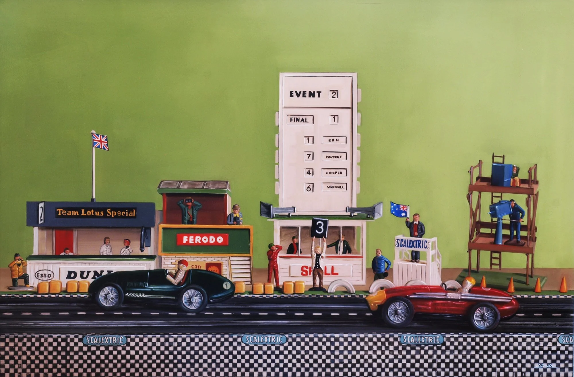 Three Laps To Go! 2012, Oil on panel - 82 x 55cm