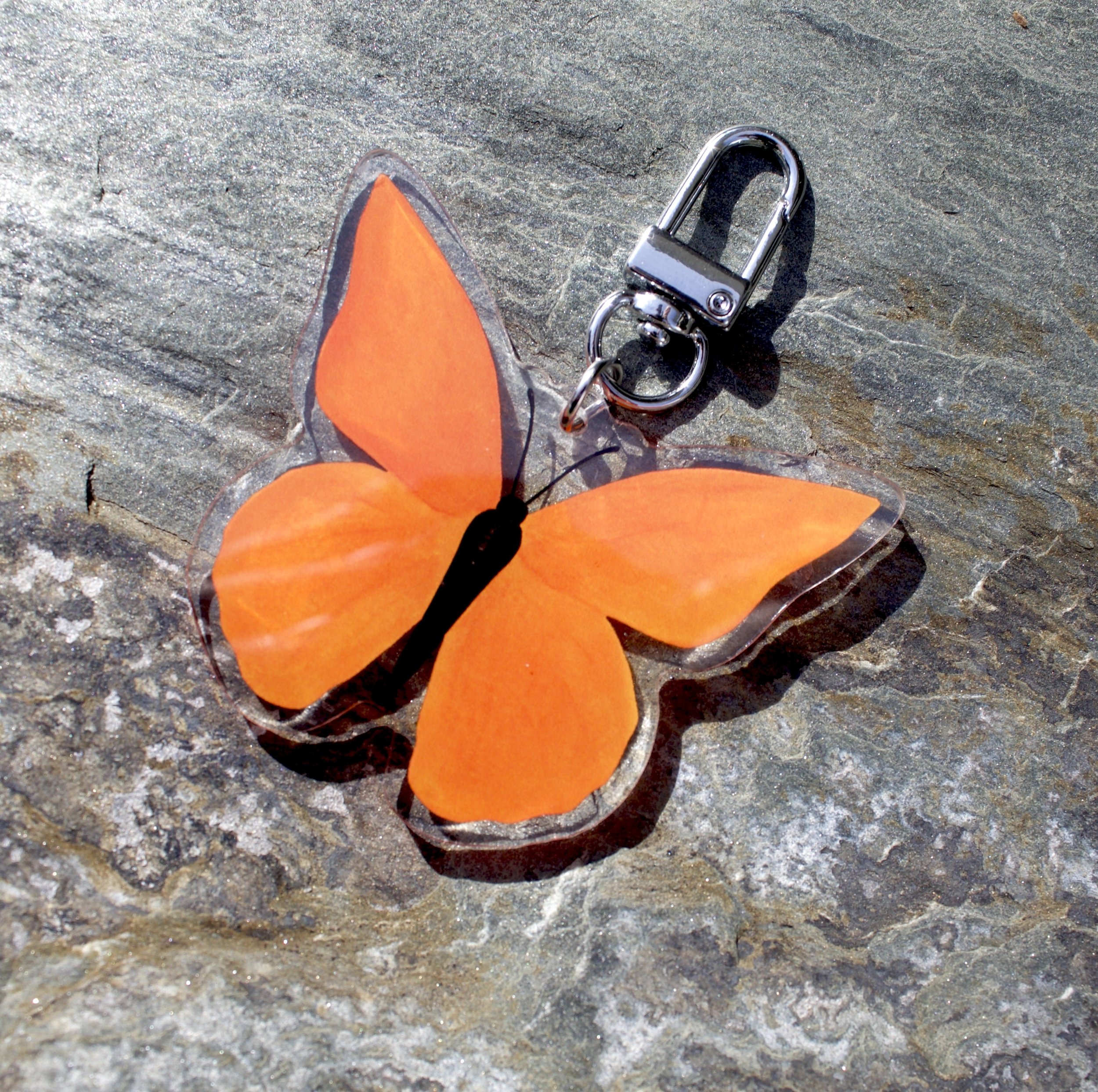 Orange Butterfly Keychain