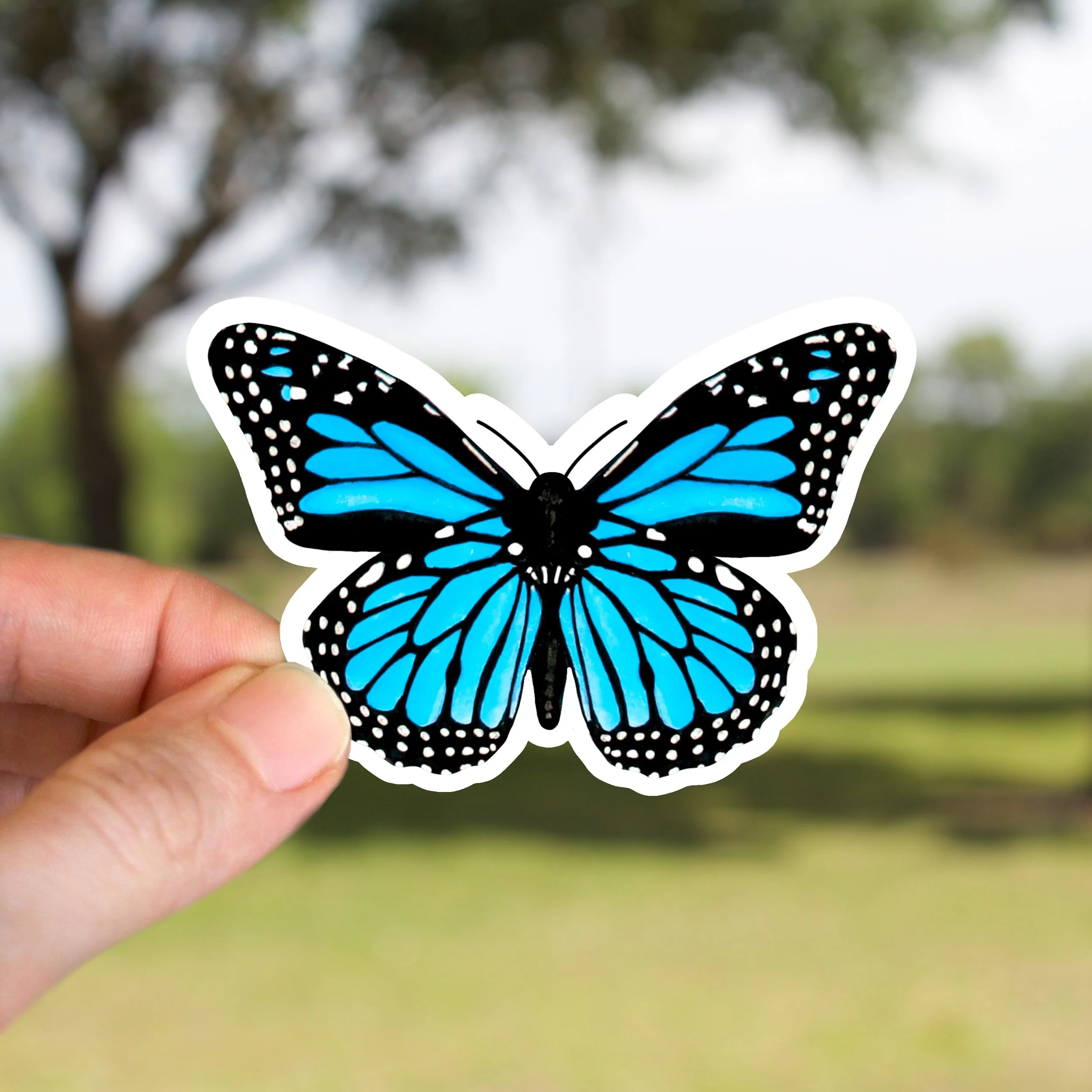 Blue Monarch Butterfly Sticker