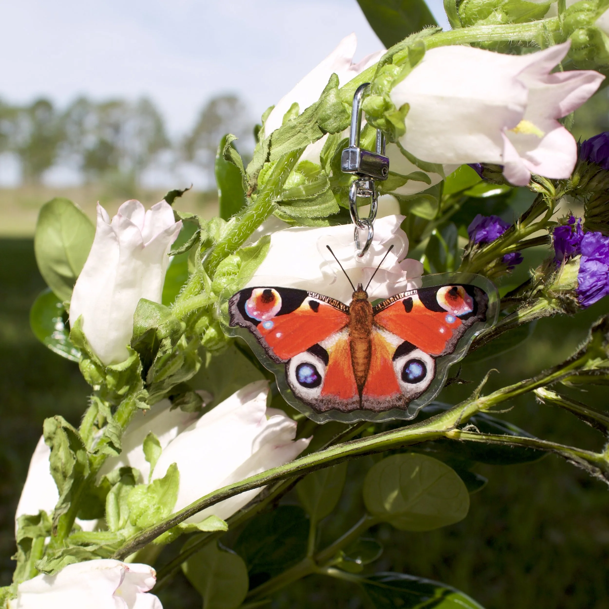 Peacock Butterfly Keychain