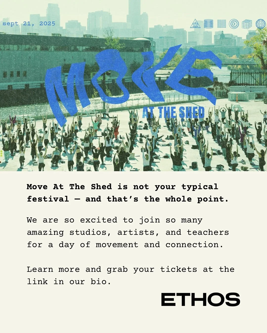 IT&rsquo;S FESTIVAL SEASON! 🕺💃🏼🪩💪

We are so excited to celebrate with a day of movement at @saltshedchicago with so many amazing studios, teachers, and artists on 9/21. 

Learn more about this event and grab your ticket at the link in our bio. 