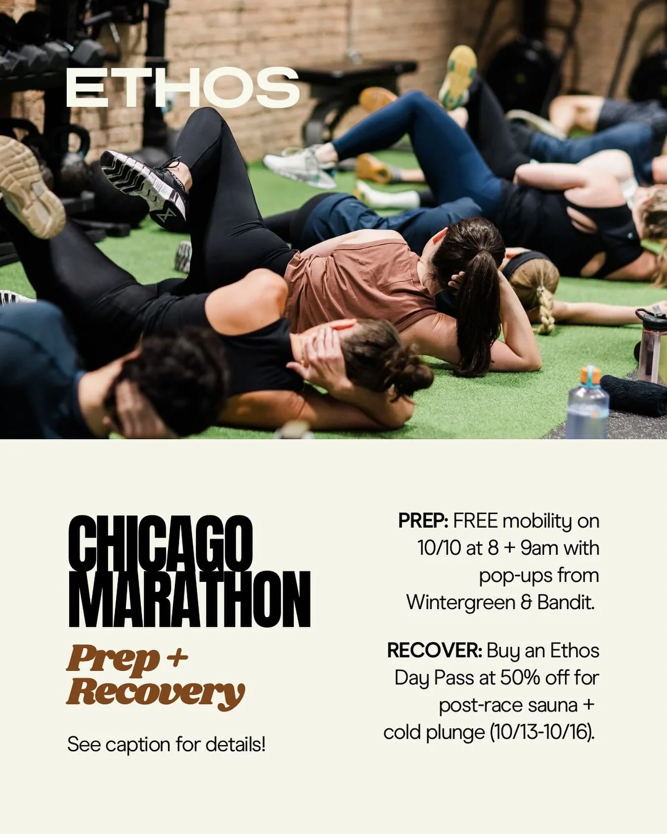 HEY CHI MARATHONERS + FRIENDS 👋🏃🏃🏻&zwj;♀️

We can&rsquo;t wait to cheer you on next weekend. Beyond the sidelines, we&rsquo;re here to support you in your race prep and recovery. All are welcome for free community mobility on Friday, 10/10 at 8 &