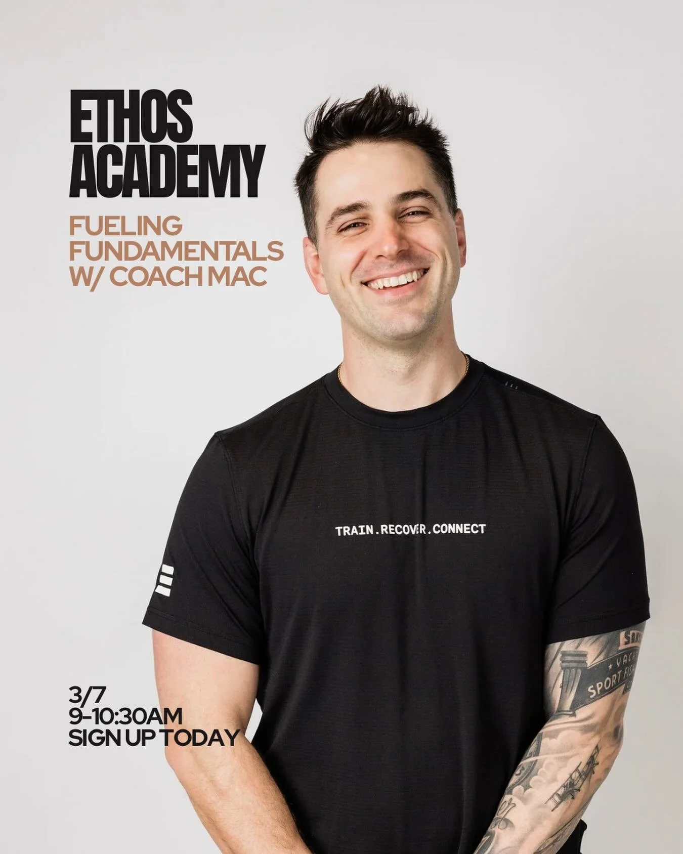 Nutrition doesn&rsquo;t need to be complicated - but it should be intentional.

Join us on Saturday, March 7th, in the Den from 9-10:30am for a free Ethos Academy session led by Coach Mac. Mac will cover the fundamentals of fueling your body, priorit