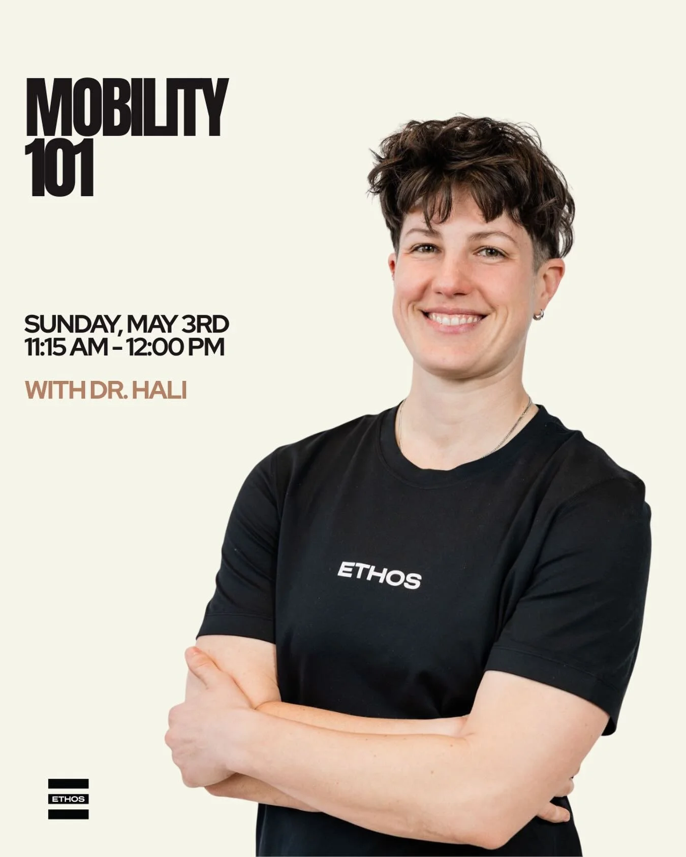 Free mobility? Say less.&nbsp;

Join our Chiropractor, Dr. Hali, for a free mobility session on Sunday May 3rd from 11:15-12p. She&rsquo;ll take you through techniques using foam rollers and lacrosse balls to support your joint mobility, and send you