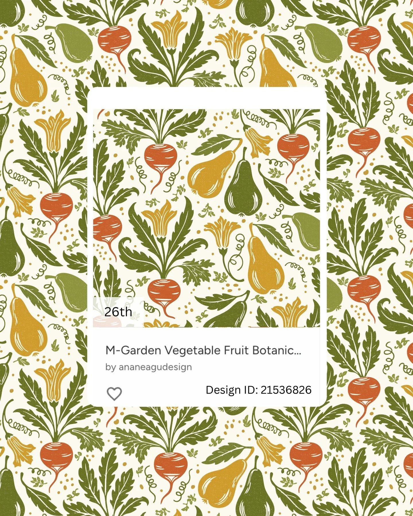 My design just placed #26 in the Farmers Market Challenge on @Spoonflower! 🥳

A huge thank you to everyone who took the time to vote. It means so much to see this design getting so much love!

The full collection is now live in my Spoonflower shop, 
