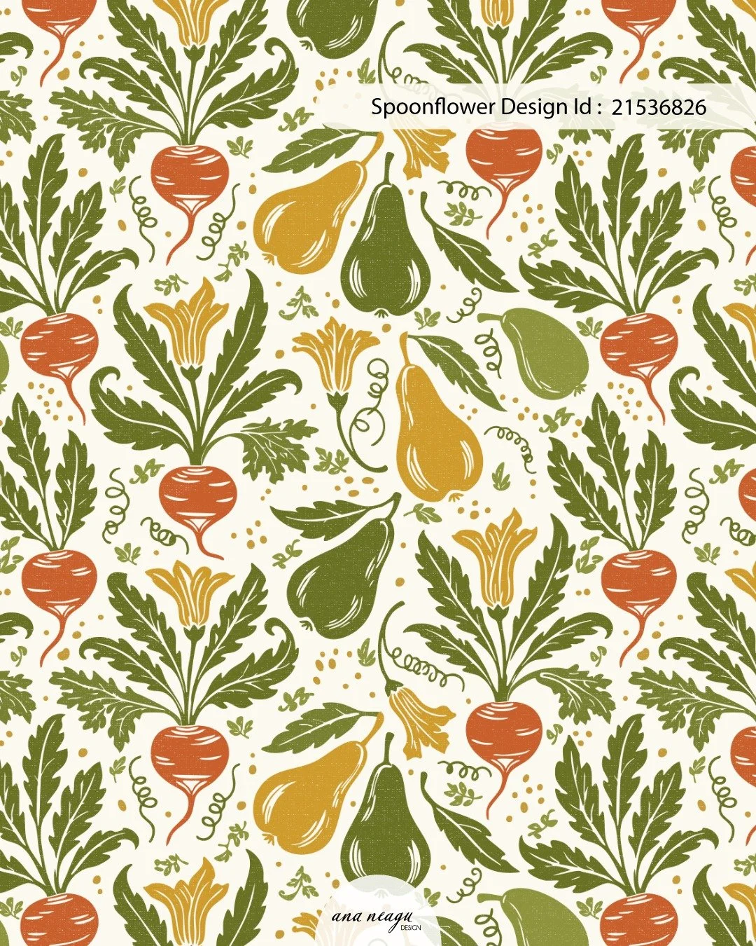 New design now live in my shops. 🍐✨

This original pattern is available on @Spoonflower (Design ID: 21536826) for wallpaper and home decor projects, and on @loominate.eu for premium European-printed fabrics.

For licensing inquiries or direct purcha