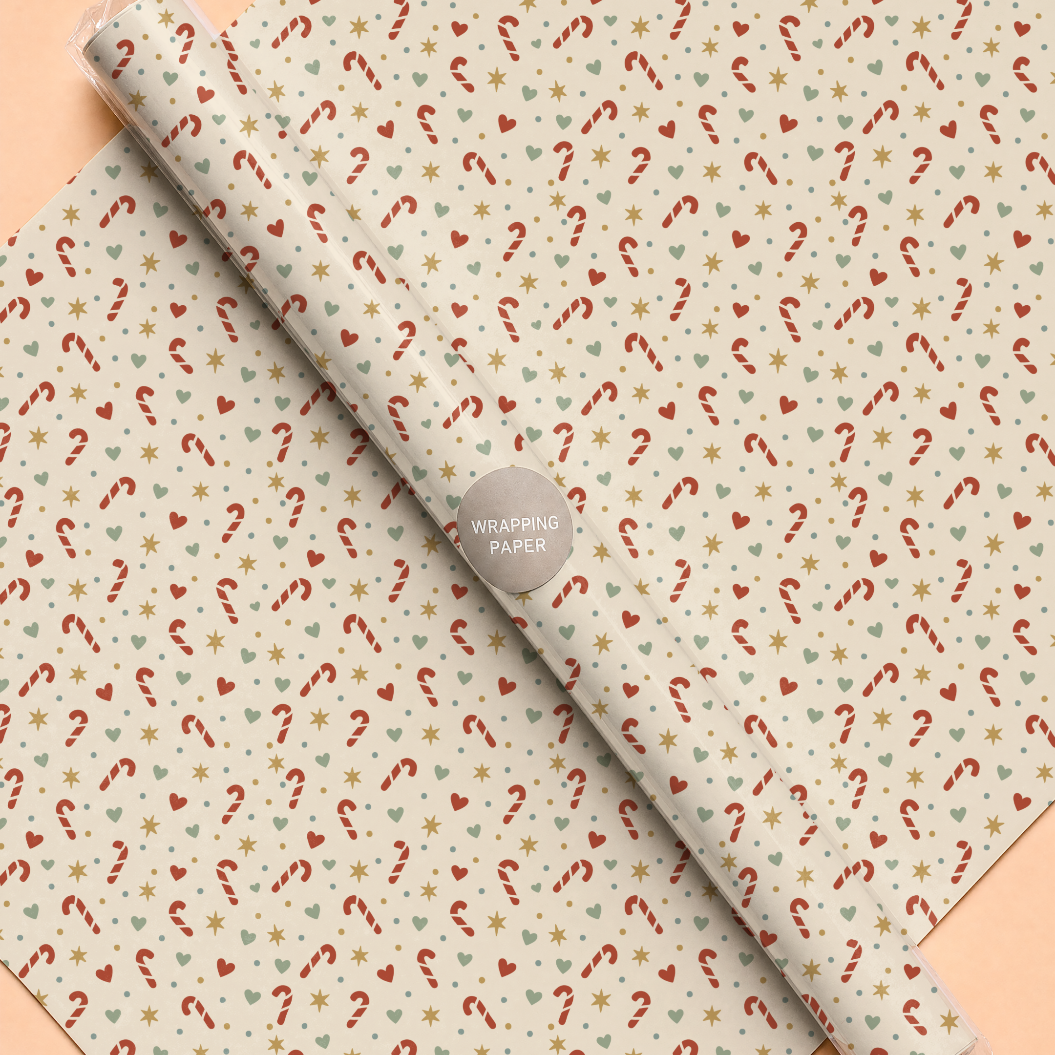 Gingerbread cookie Christmas pattern shown on a kitchen textile