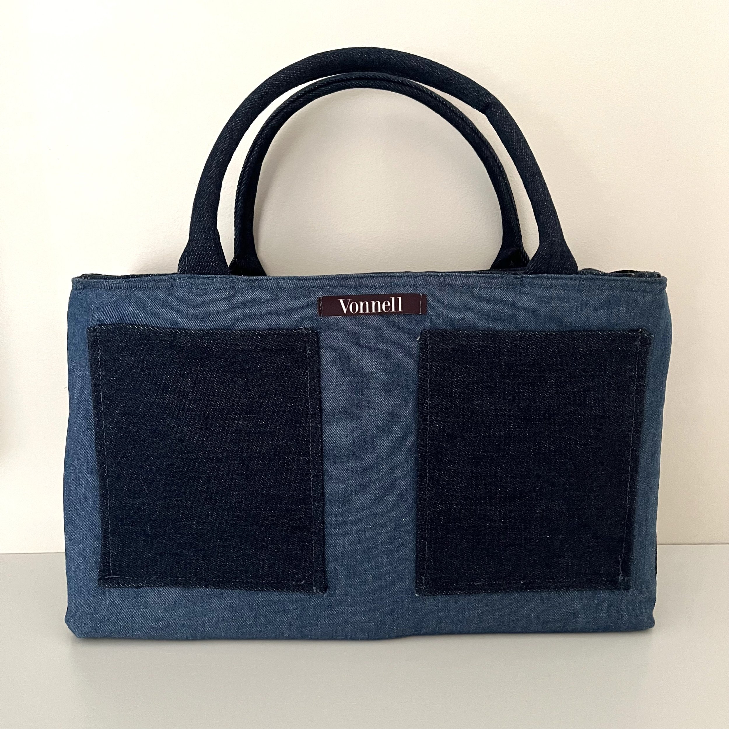 Twin Pocket Denim Handbag