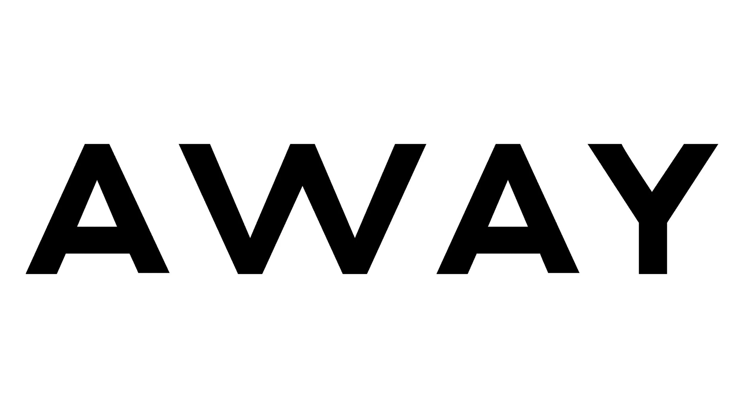 The word 'AWAY' in bold black capital letters on a white background.