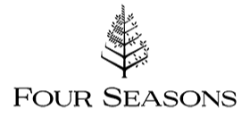 Logo for Four Seasons featuring a stylized tree with four layers of leaves.