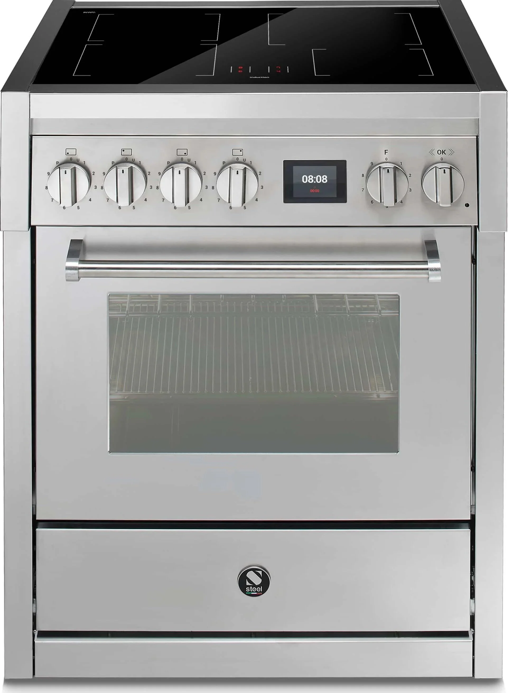 Rangecooker modern Steel Genesi 70 cm Induktion
