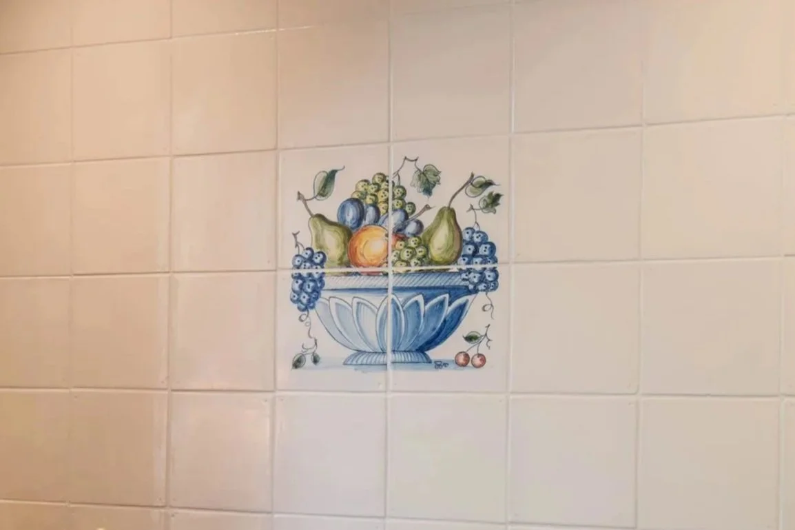 Spritzschutz Fliesen handbemalt