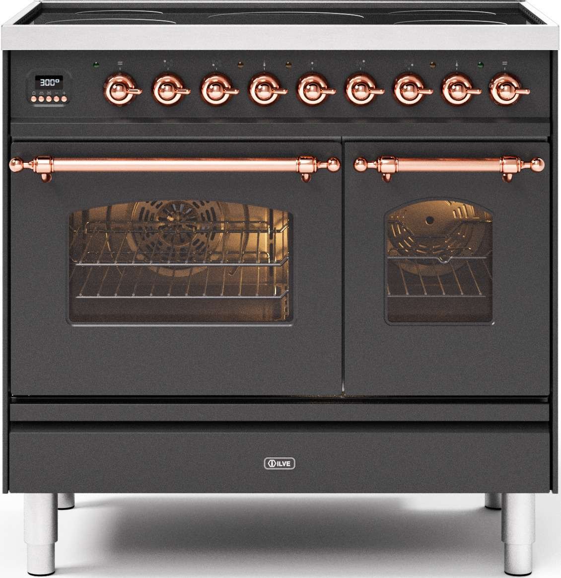 Ilve Nostalgie Rangecooker mit zwei Backöfen in 90 cm Breite