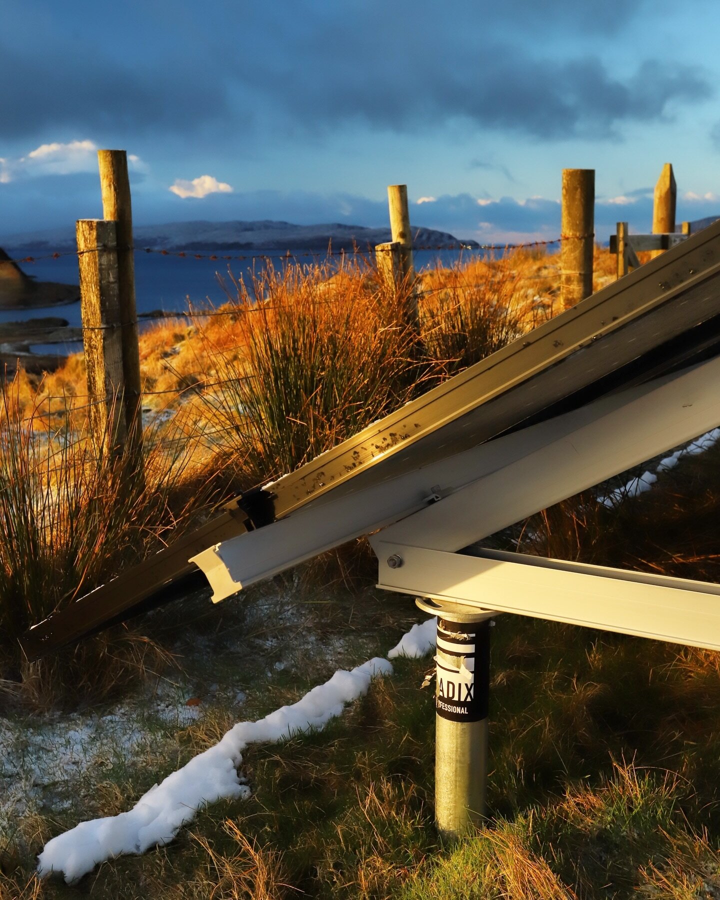 Views toward the #innerhebrides from one of our solar installs using @radix_____ @nomoredigging ground screw system and racking. 
You don&rsquo;t get more rural than this, yet installation was relatively simple with minimal machinery needed. #solar #