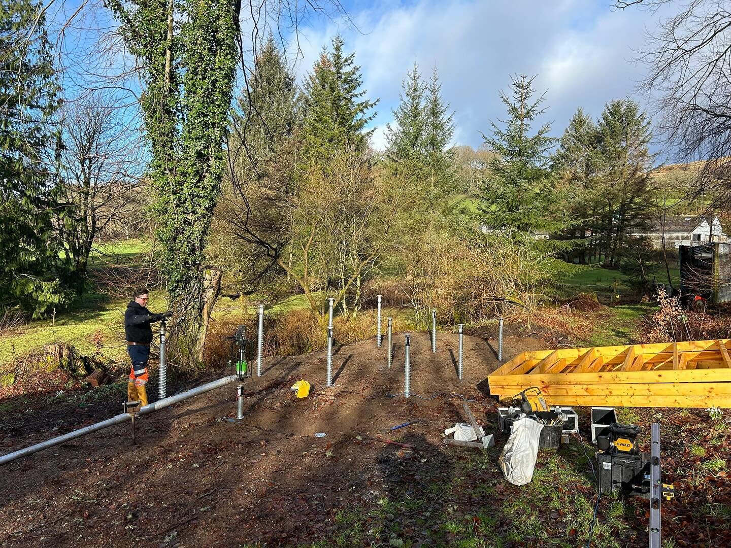 Up in the wonderful #oban today. 14 screws fitted between 1550mm and 1200mm in length. Nice views and smooth fitting! 
All foundations done in just a working day. #groundscrews #groundscrewfoundations #argyll #highlands