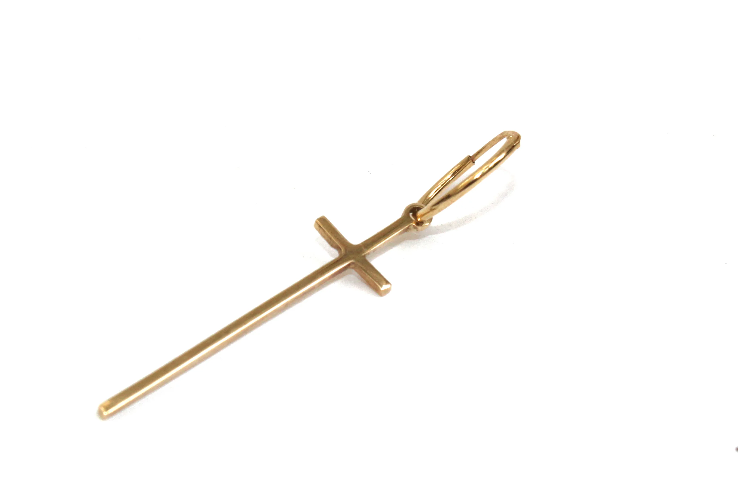 CROSS EARRING 9ct YELLOW GOLD