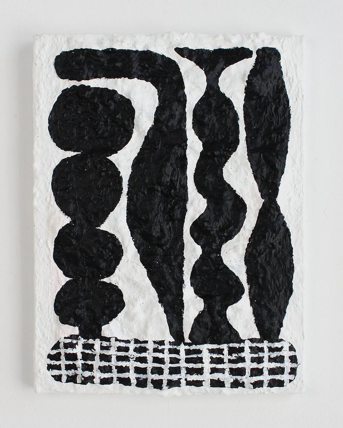 Weeds, papier mâché & acrylic on canvas, 30 x 23 cm