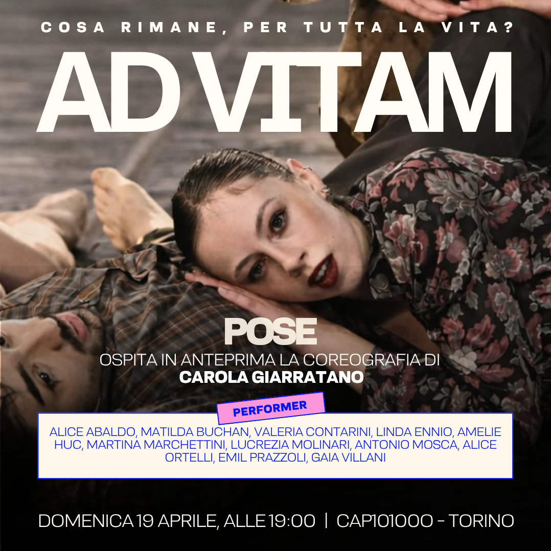 POSE ospita "Ad Vitam", una creazione coreografica di Carola Giarratano