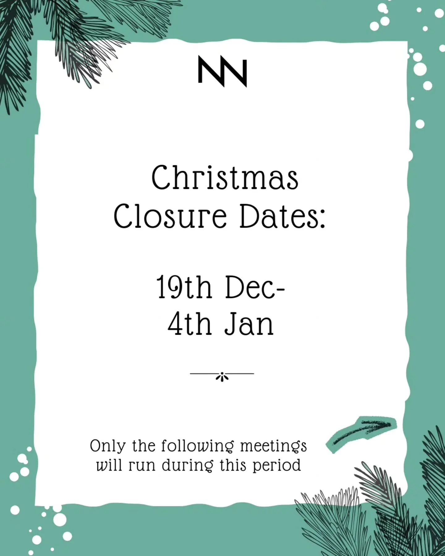 As our services are based on peer support and lived experience, this time of year can be&nbsp;difficult and overwhelming for our meeting hosts and volunteers.

And so TNN will be closing over the holidays to allow them a well earned rest. ✨️

During 