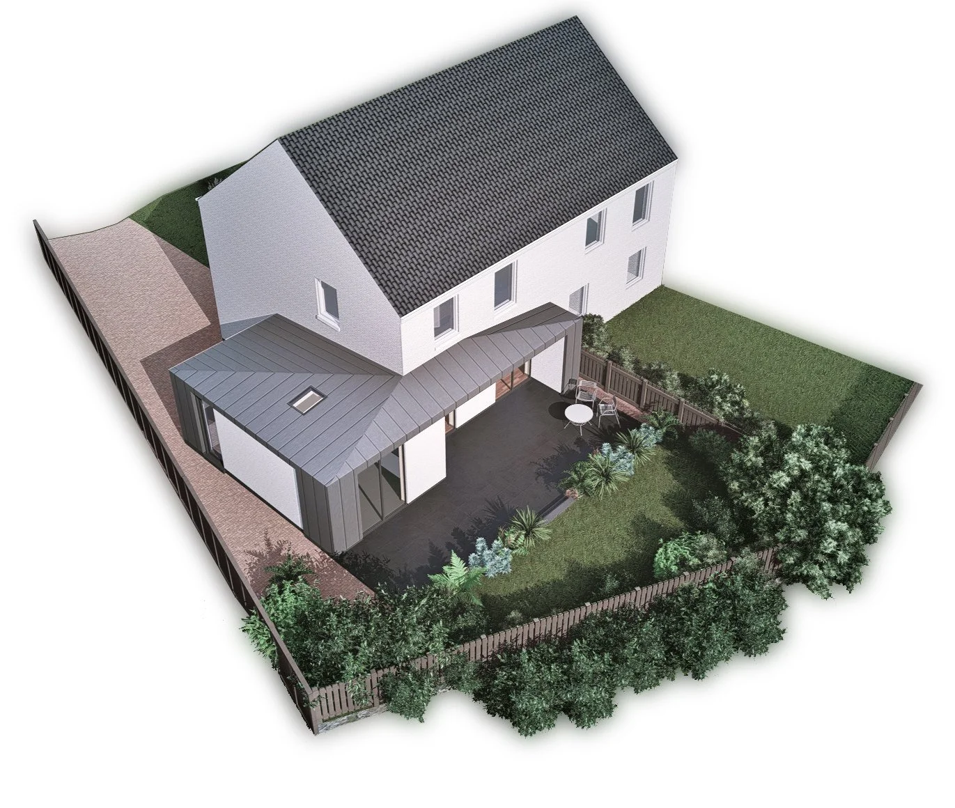 axonometric of zinc extension linlithgow