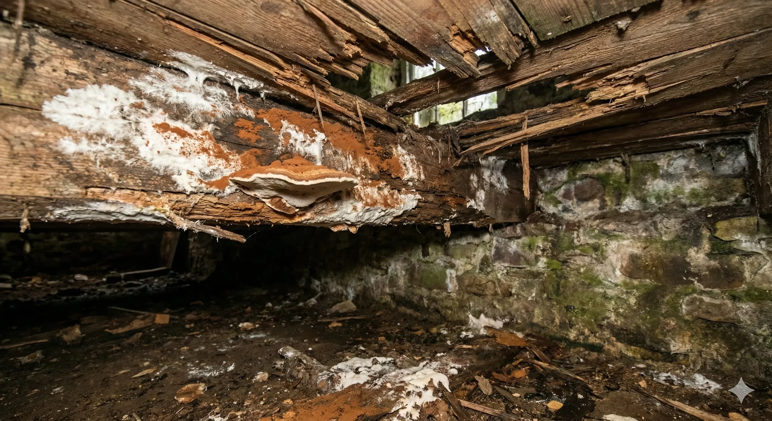 125Architects | Dundee | Dry Rot Timber Decay Fruiting Body