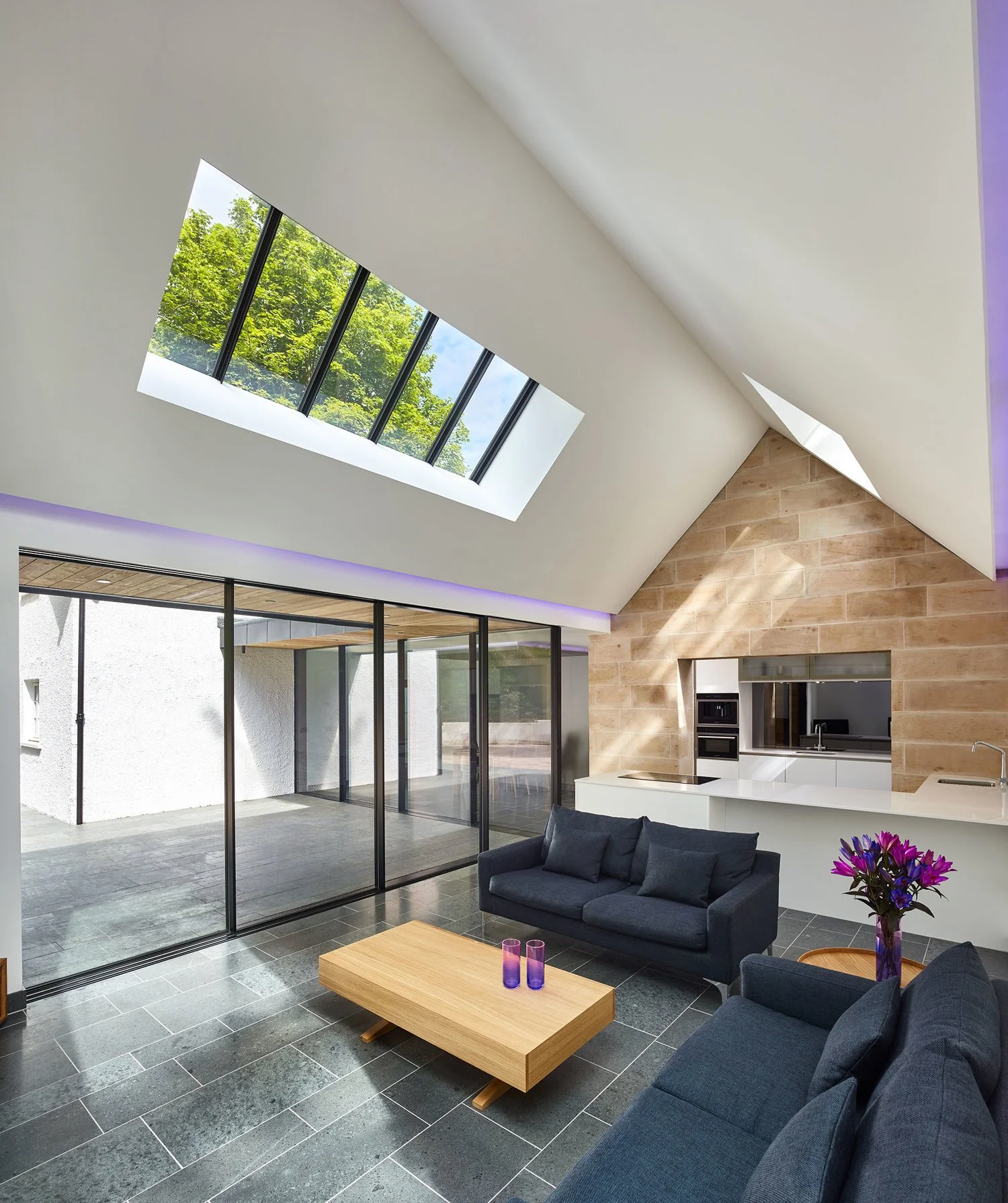 125Architects | Dundee | Self Build Exposed Stone Feature Wall