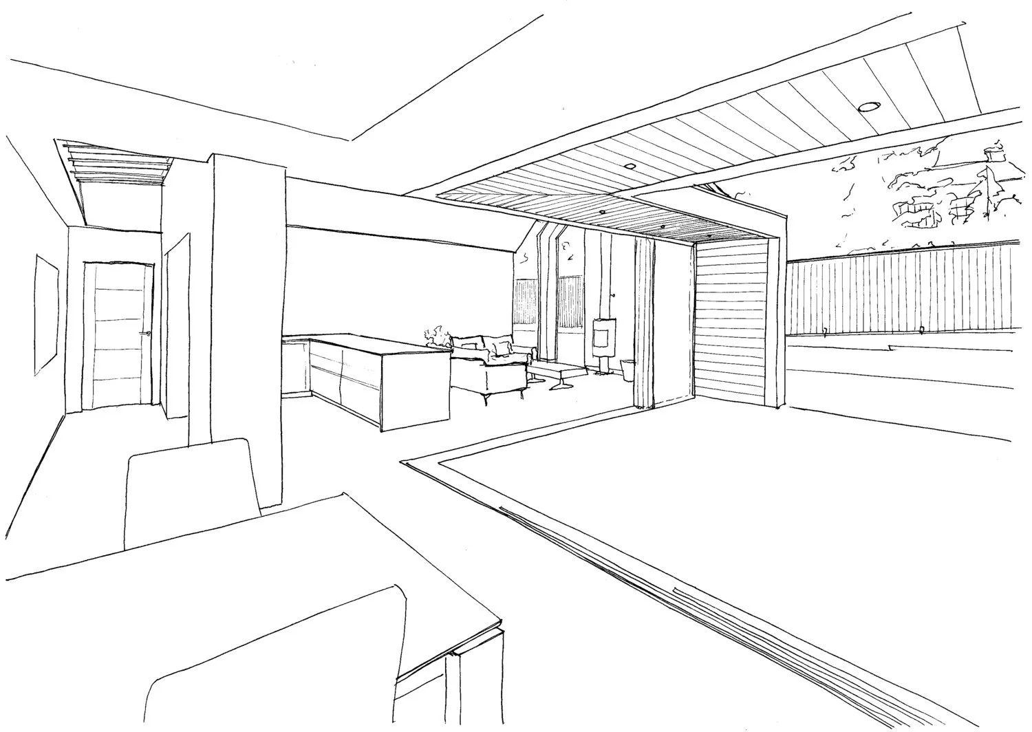 125 Architects | Dundee | Coach House Interior Sketch