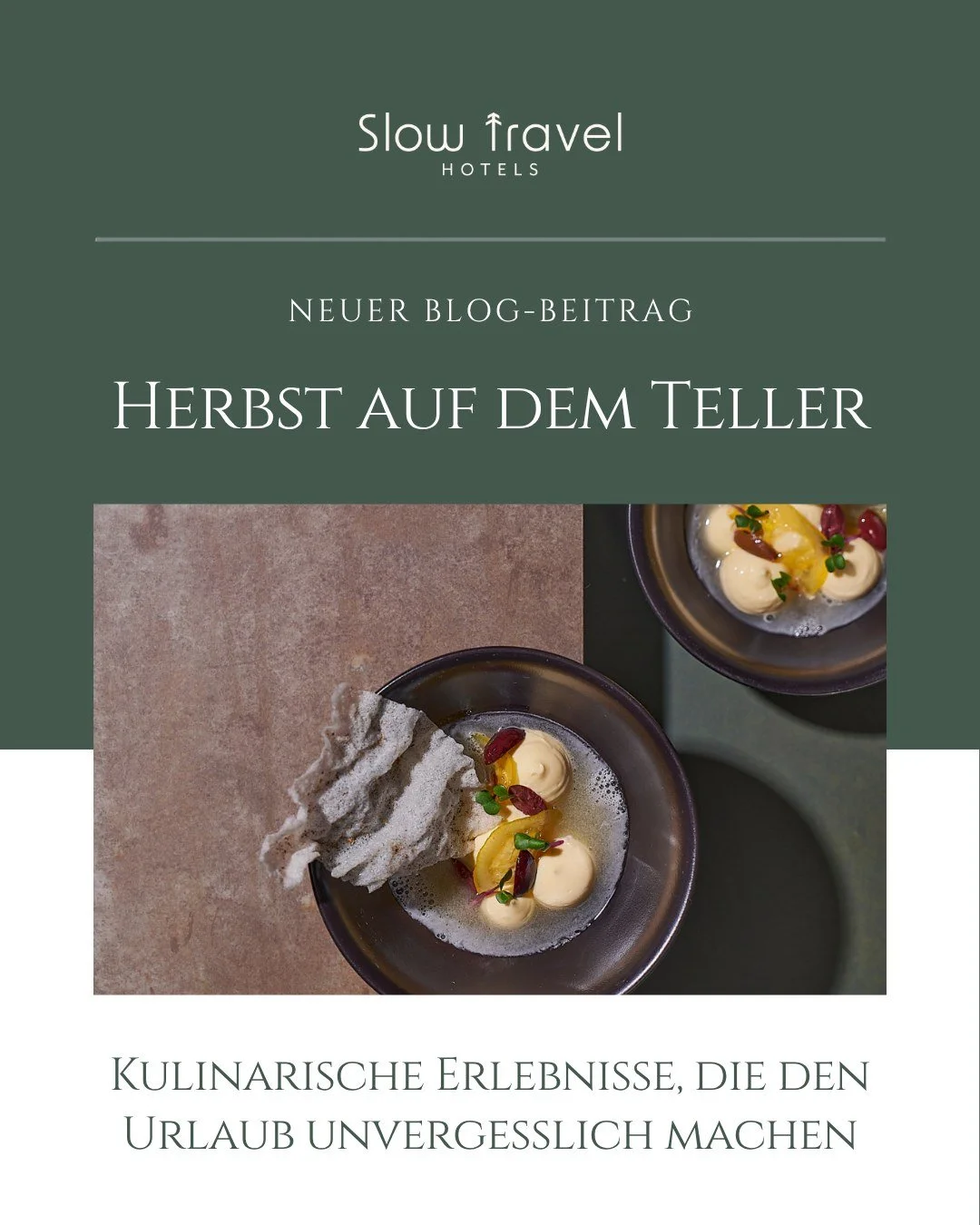 🍂 Der Herbst schmeckt nach Slow Travel.

Wenn drau&szlig;en die Bl&auml;tter in warmen Farben leuchten, beginnt die genussvollste Zeit des Jahres. K&uuml;rbis, Pilze, Wild, Maroni, frische &Auml;pfel und regionale Weine, jede Region erz&auml;hlt ihr