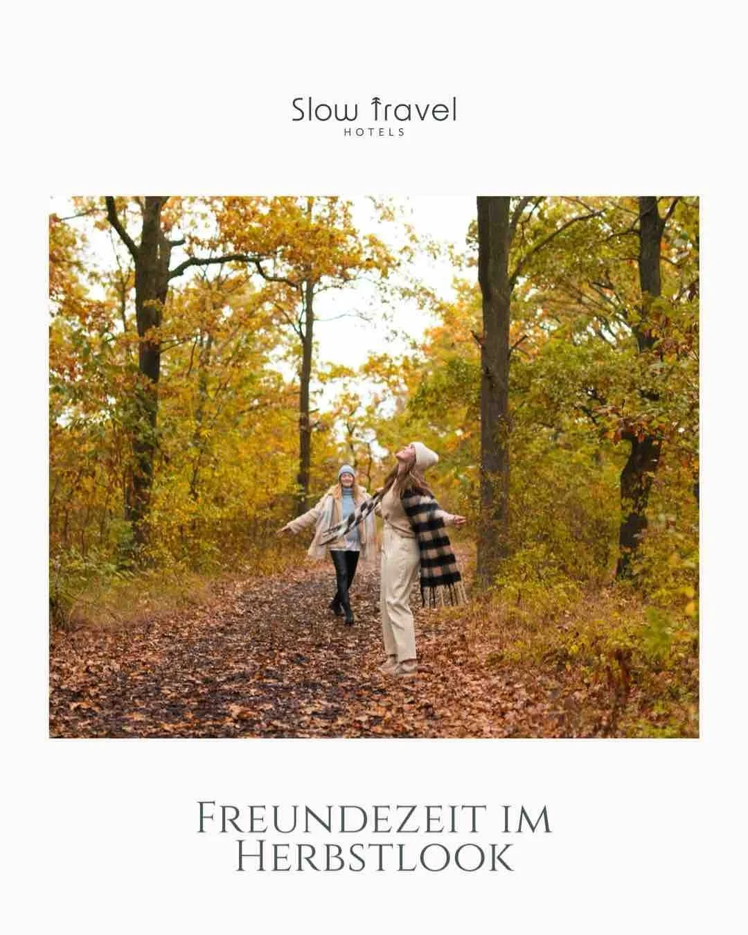 🍂 Freundezeit im Herbstlook 🍁

Goldene Herbsttage, gem&uuml;tliche Stunden und endlich wieder ganz viel Zeit mit den Lieblingsmenschen. 🤎✨

Packt eure Freunde ein und g&ouml;nnt euch eine gemeinsame Auszeit in einem unserer SlowTravelHotels. 🍂
..