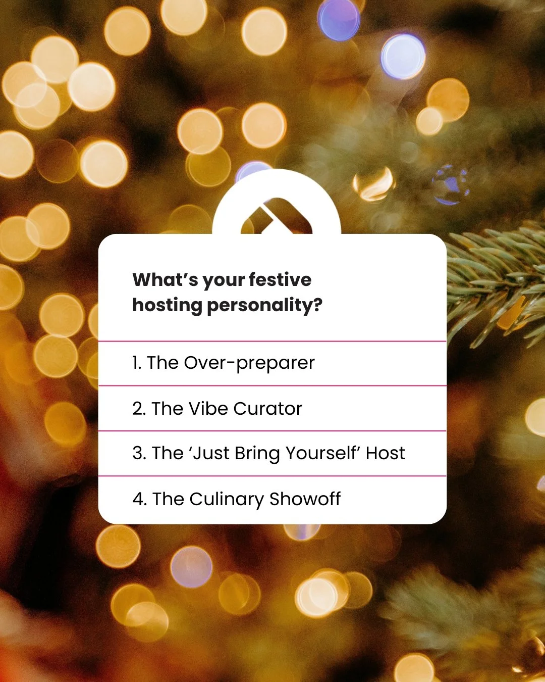 ✨ December Fun: What&rsquo;s your festive hosting personality?

Drop your number in the comments 👇

1️⃣ The Over-preparer
Lists, lists, more lists &mdash; and you started planning in October.

2️⃣ The Vibe Curator
Candles lit, playlist perfect, sign