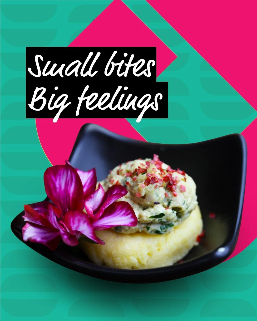 Small bites. Big feelings.
Our creations are designed to surprise, impress, and disappear deliciously fast.

Perfect for cocktail-style celebrations, intimate events, or when you want guests talking about the food long after the plates are cleared.

