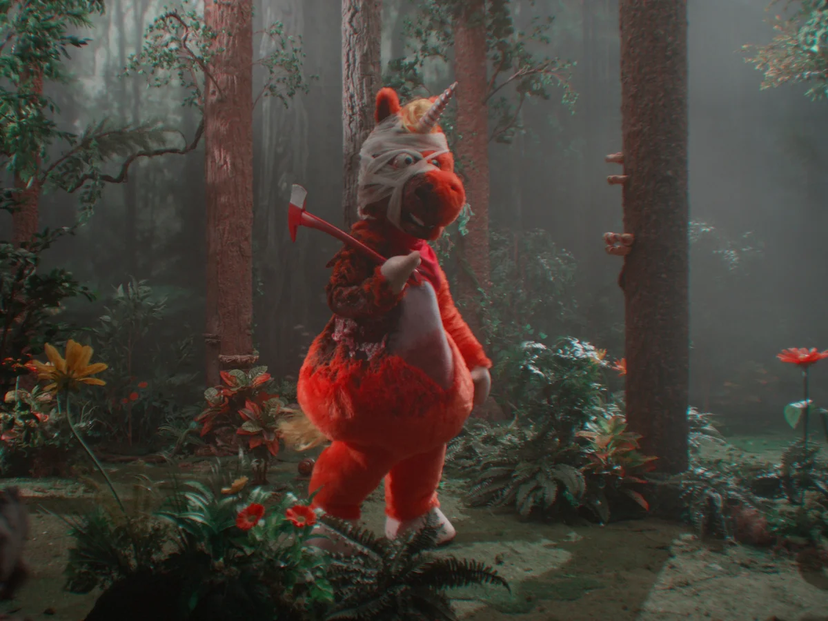 Buddy Teaser Turns a Children’s TV Unicorn Into a Nightmare