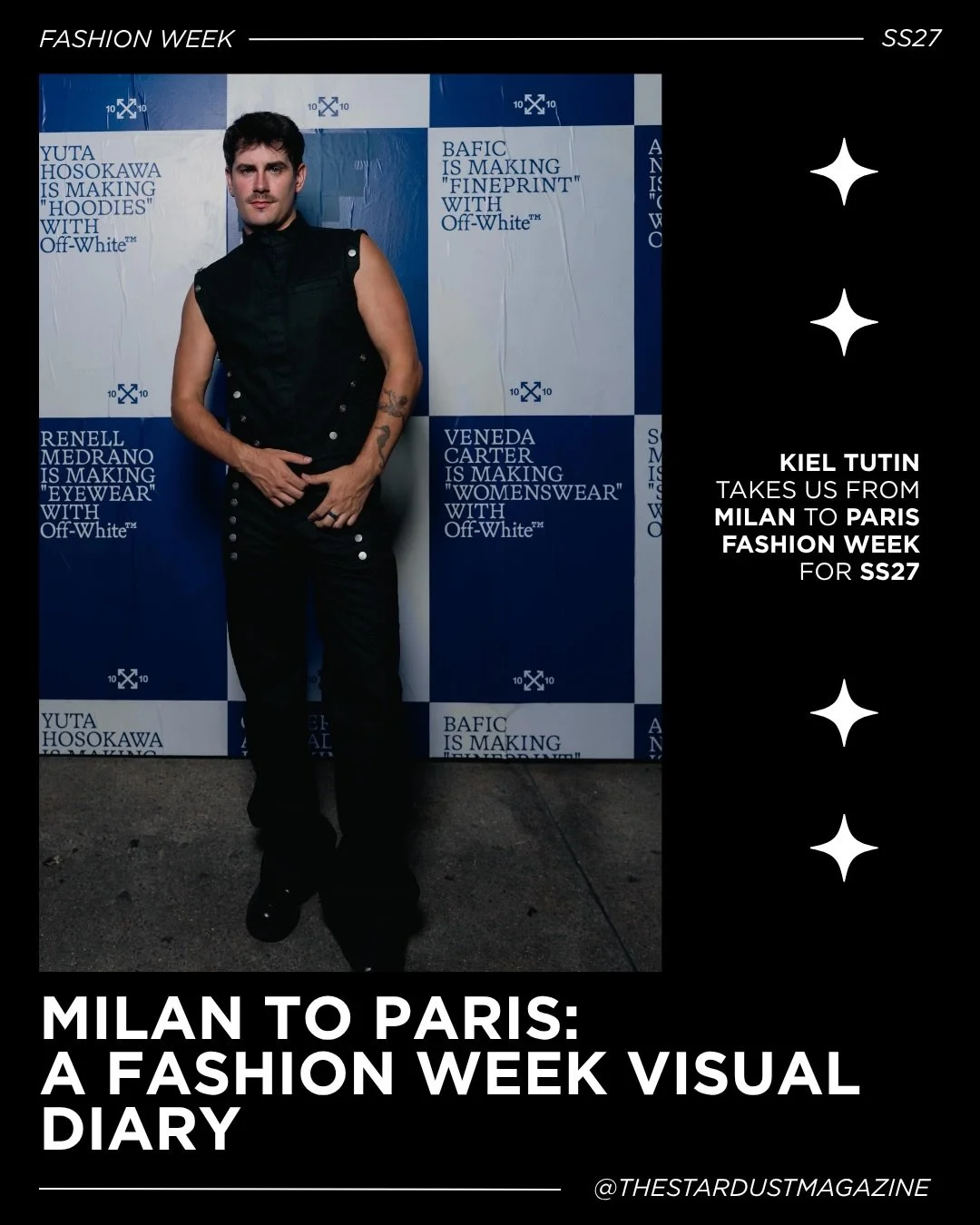 Award-winning choreographer @kieltutin&mdash;whose work has helped shape iconic performances for artists including BLACKPINK and J Balvin&mdash;takes us inside Milan and Paris Fashion Week for SS27. Through his own lens, he brings readers along for b