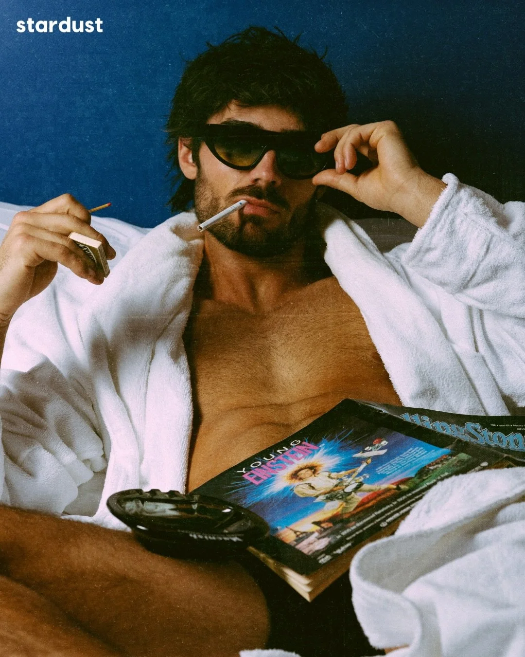 Inspired by the iconic hotel editorials of the 1990s, Late Checkout captures the effortless glamour of a man moving between intimacy and spectacle. Grainy textures, muted tones, vintage references, and imperfect details evoke an analog world where po