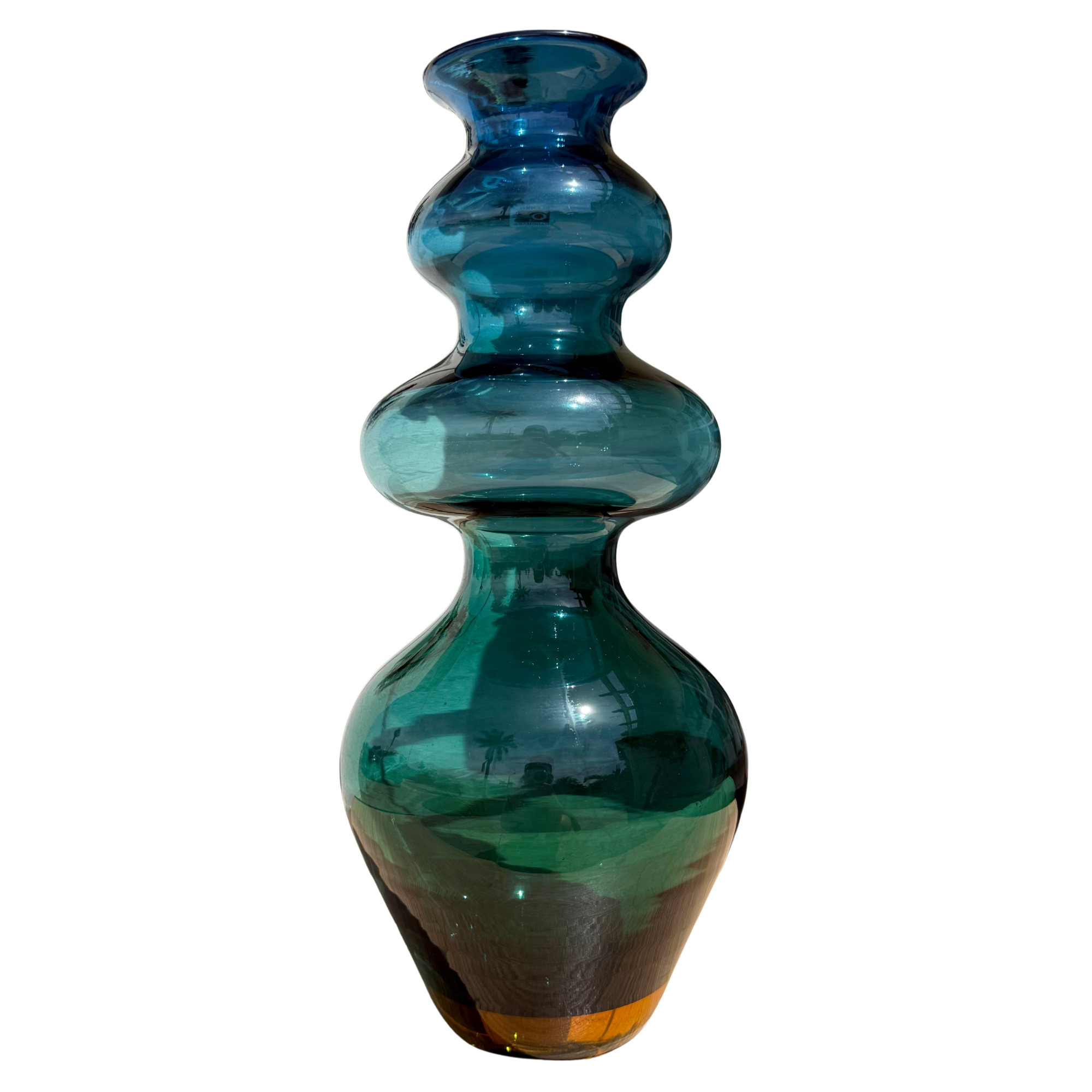Vintage Blenko Hand Blown Ombre Art Glass Vase