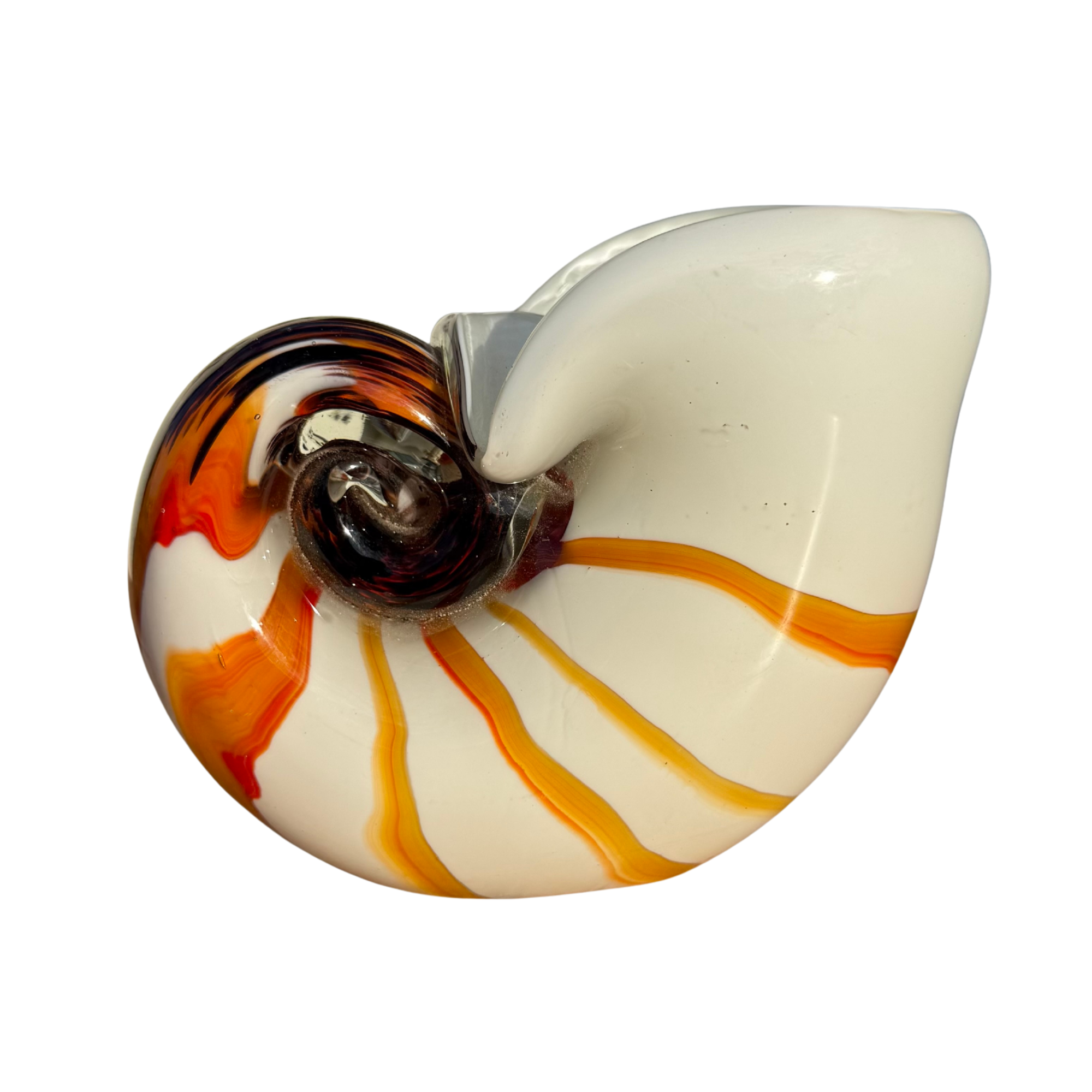 Murano Style Glass Nautilus Seashell Vase