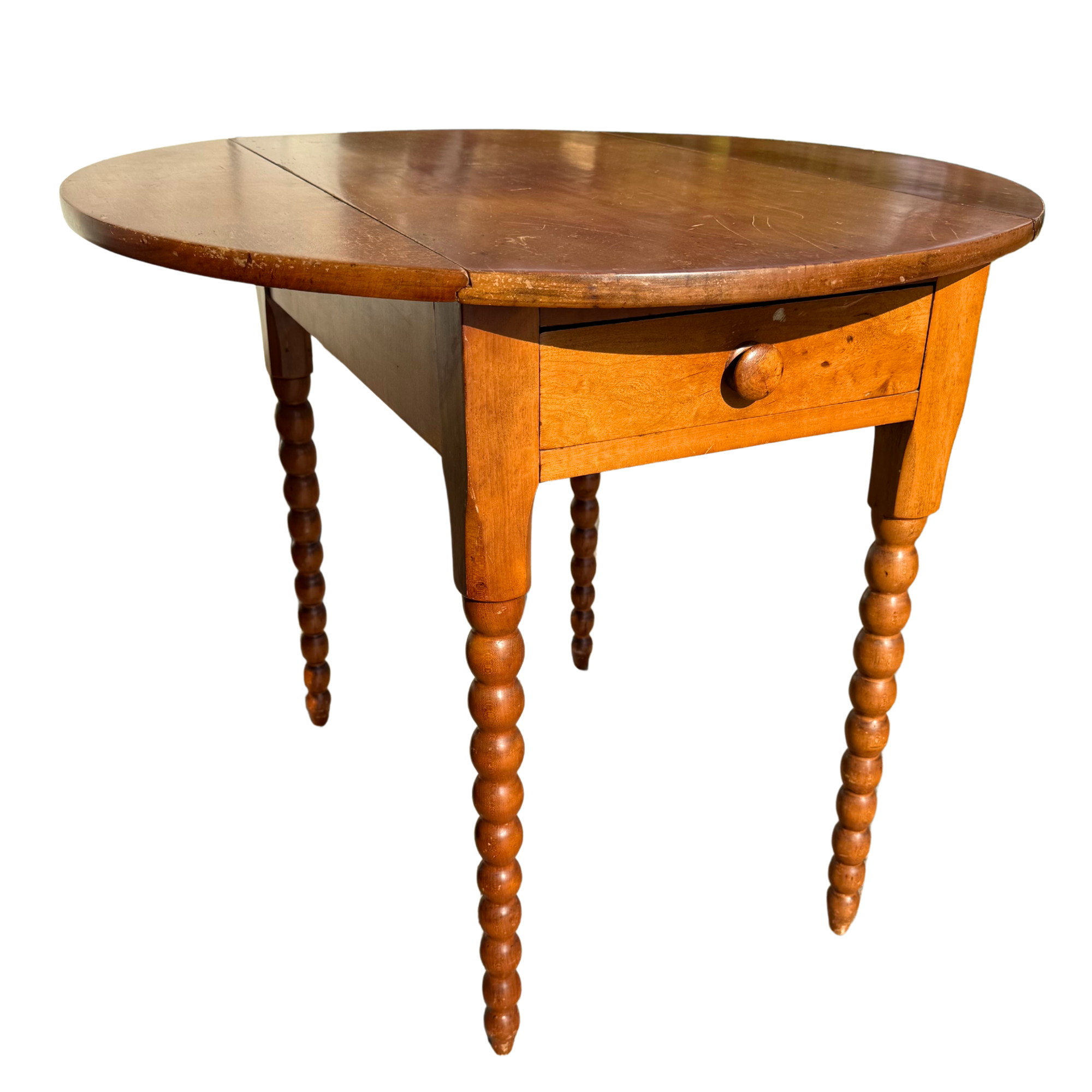 Antique Spool Leg Drop Leaf Table