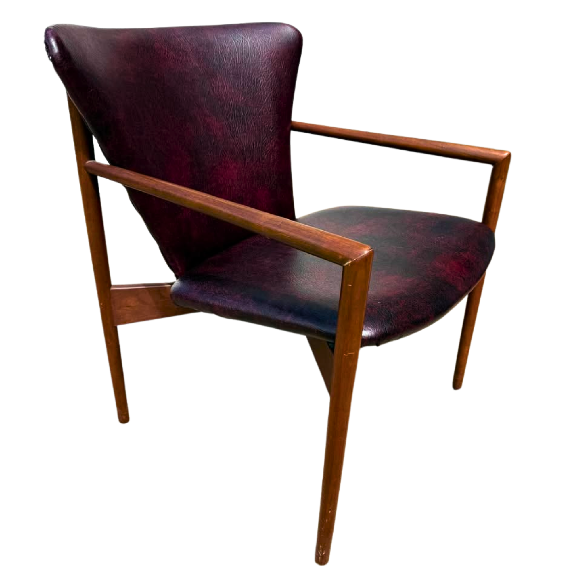 Vintage Danish Modern Style Oxblood Armchair