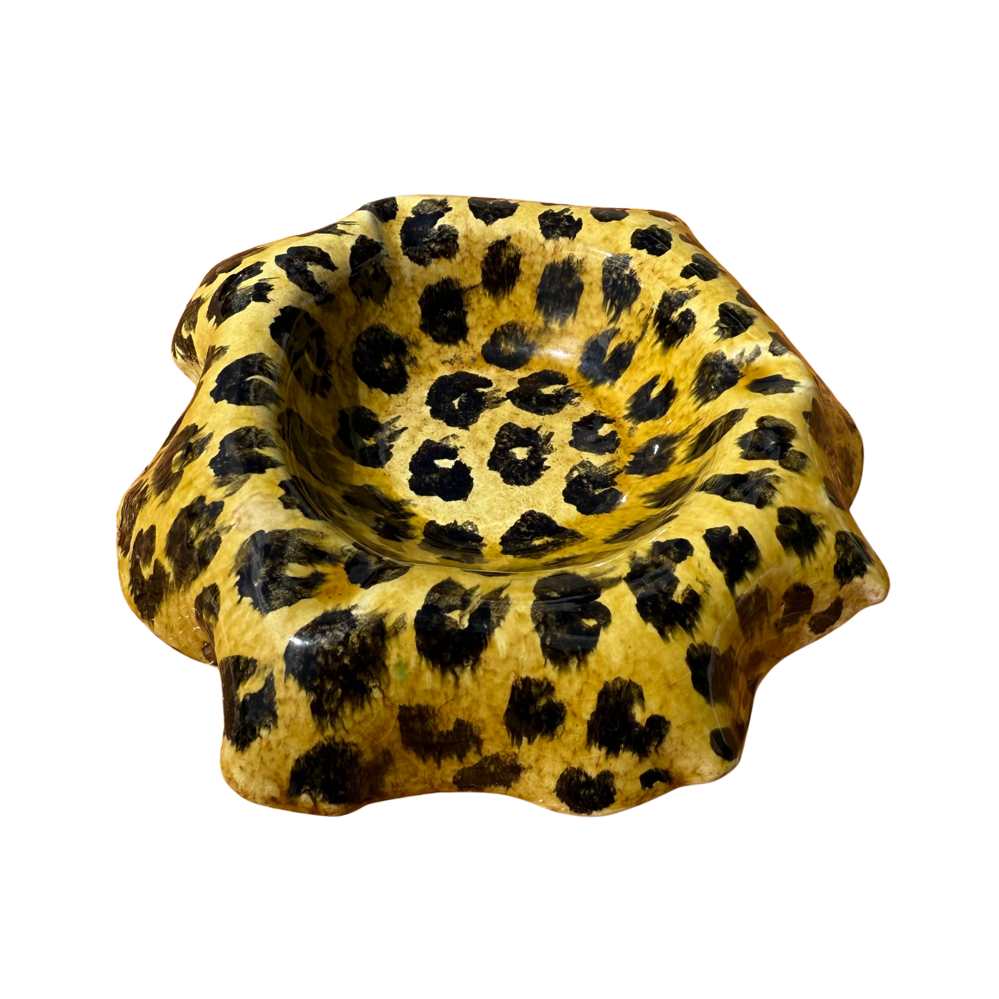 Vintage Italian Ceramic Leopard Trinket Dish